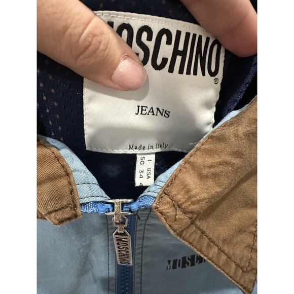 MOSCHINO JEANS Men's Vintage 1990's Trucker Jacket Blue Brown Size XL - Picture 4 of 4